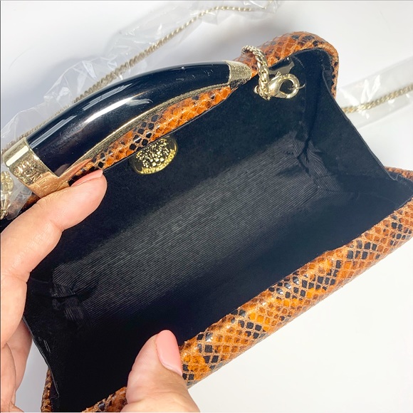 Vince Camuto Animal Print Horn Handle Clutch Bag